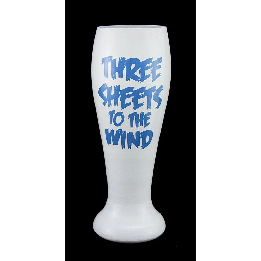 Hand Painted Ghost Pilsner Pint Glass - Three Sheets to the Wind - Halloween